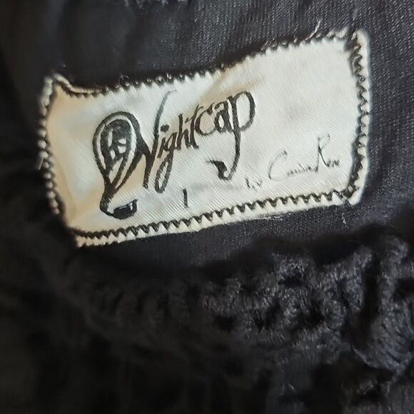 Nightcap By Carisa Rene Black Crochet Lace Blouse Small - Picture 6 of 9